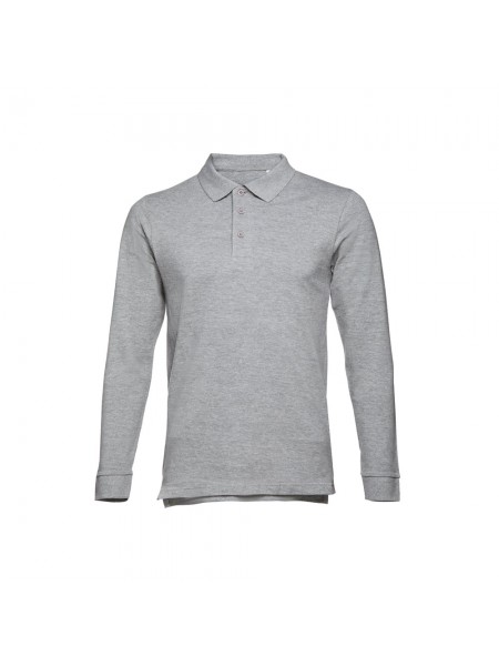THC BERN 3XL II. Polo a manica lunga da uomo - Grigio chiaro mélange