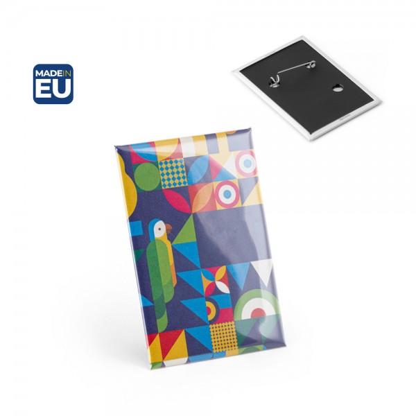 Button P'IN 13. Button P'IN 13. Pin rettangolare verticale con spilla