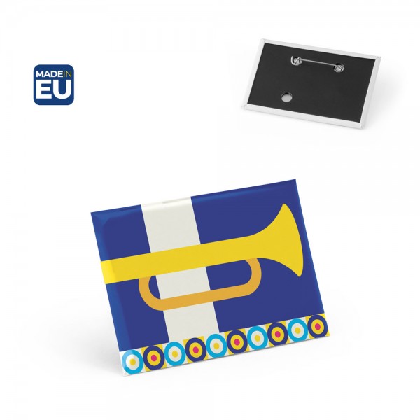 Button P'IN 14. Button P'IN 14. Pin rettangolare orizzontale con spilla
