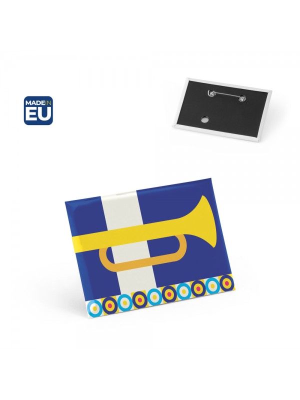 Button P'IN 14. Button P'IN 14. Pin rettangolare orizzontale con spilla