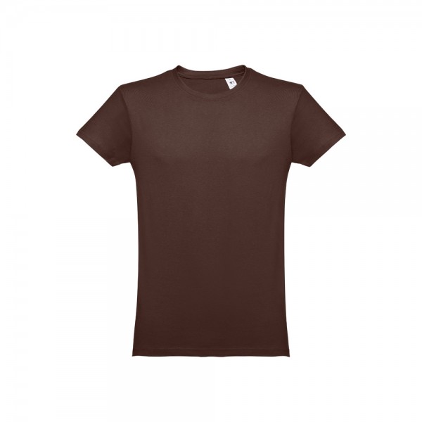 THC LUANDA. T-shirt da uomo in formato tubolare di cotone - Marrone scuro
