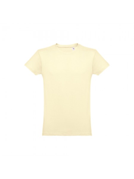 THC LUANDA. T-shirt da uomo in formato tubolare di cotone - Giallo pastello THC LUANDA. T-shirt da uomo in formato tubolare di cotone - Giallo pastello