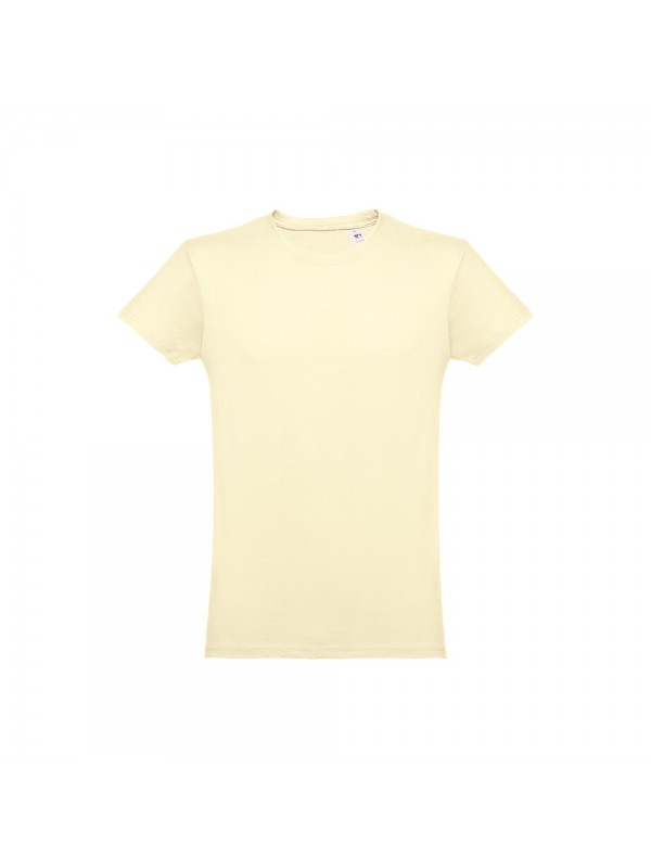 THC LUANDA. T-shirt da uomo in formato tubolare di cotone - Giallo pastello THC LUANDA. T-shirt da uomo in formato tubolare di cotone - Giallo pastello