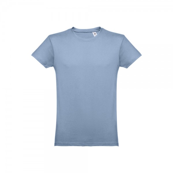 THC LUANDA. T-shirt da uomo in formato tubolare di cotone - Celeste pastello