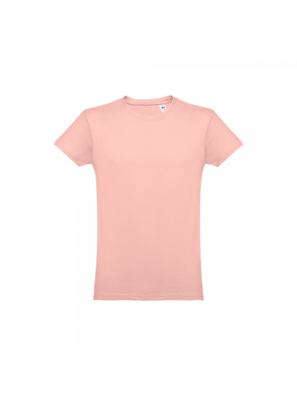 THC LUANDA. T-shirt da uomo in formato tubolare di cotone - Rosso salmone THC LUANDA. T-shirt da uomo in formato tubolare di cotone - Rosso salmone
