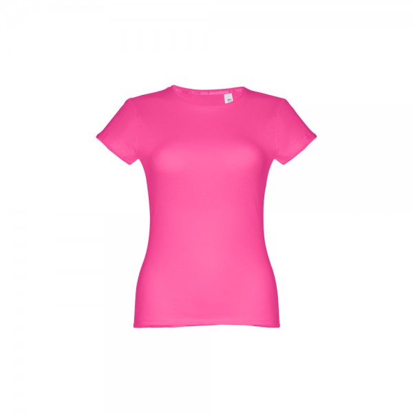 THC SOFIA. T-shirt sfiancata da donna in cotone - Rosa