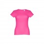 THC SOFIA. T-shirt sfiancata da donna in cotone - Rosa