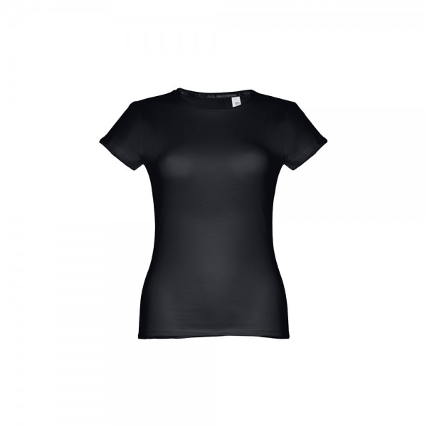 THC SOFIA. T-shirt sfiancata da donna in cotone - Nero
