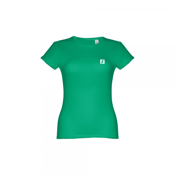 THC SOFIA. T-shirt sfiancata da donna in cotone - Verde