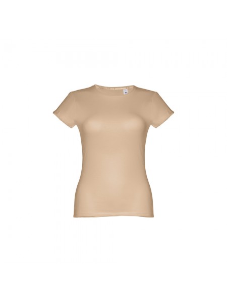 THC SOFIA. T-shirt sfiancata da donna in cotone - Marrone chiaro THC SOFIA. T-shirt sfiancata da donna in cotone - Marrone chiaro