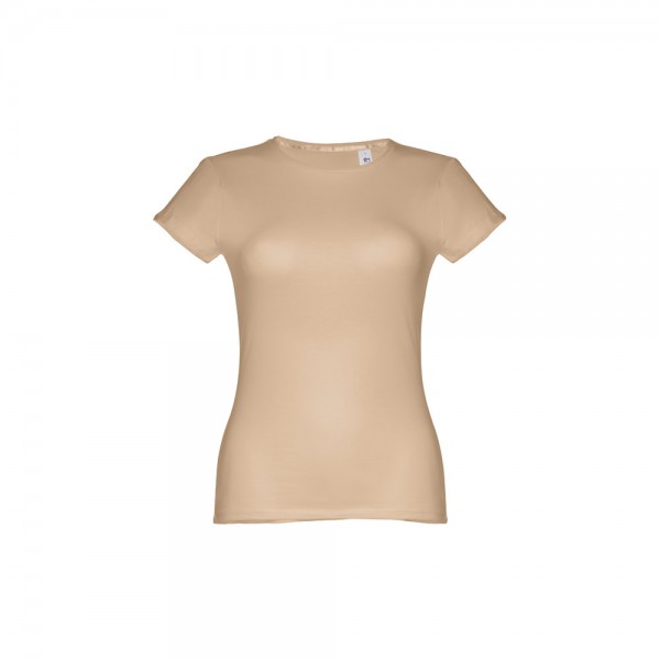 THC SOFIA. T-shirt sfiancata da donna in cotone - Marrone chiaro