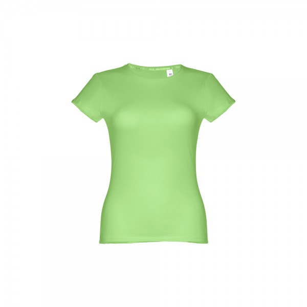 THC SOFIA. T-shirt sfiancata da donna in cotone - Verde chiaro