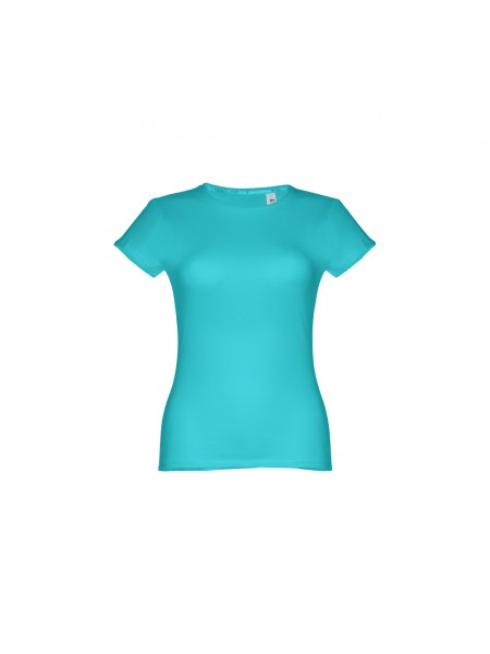 THC SOFIA. T-shirt sfiancata da donna in cotone - Turchese THC SOFIA. T-shirt sfiancata da donna in cotone - Turchese