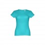THC SOFIA. T-shirt sfiancata da donna in cotone - Turchese