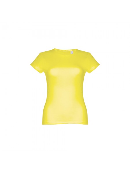 THC SOFIA. T-shirt sfiancata da donna in cotone - Giallo limone THC SOFIA. T-shirt sfiancata da donna in cotone - Giallo limone