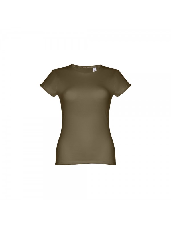 THC SOFIA. T-shirt sfiancata da donna in cotone - Verde militare THC SOFIA. T-shirt sfiancata da donna in cotone - Verde militare