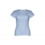 THC SOFIA. T-shirt sfiancata da donna in cotone - Celeste pastello