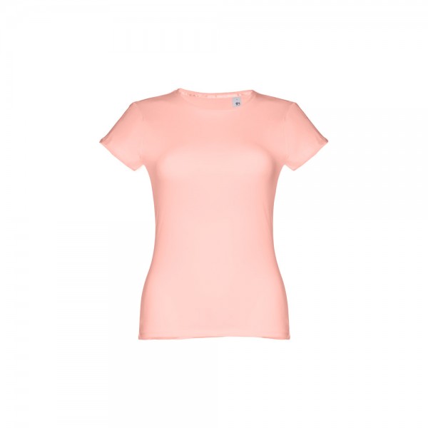 THC SOFIA. T-shirt sfiancata da donna in cotone - Rosso salmone
