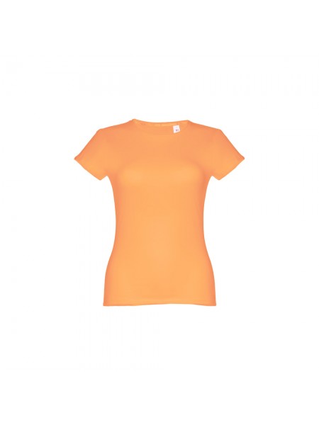 THC SOFIA. T-shirt sfiancata da donna in cotone - Arancione corallo THC SOFIA. T-shirt sfiancata da donna in cotone - Arancione corallo