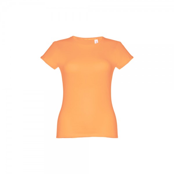 THC SOFIA. T-shirt sfiancata da donna in cotone - Arancione corallo