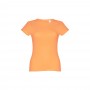 THC SOFIA. T-shirt sfiancata da donna in cotone - Arancione corallo