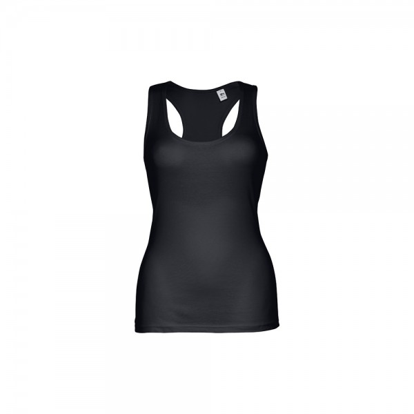 THC TIRANA. T-shirt da donna senza maniche in cotone - Nero