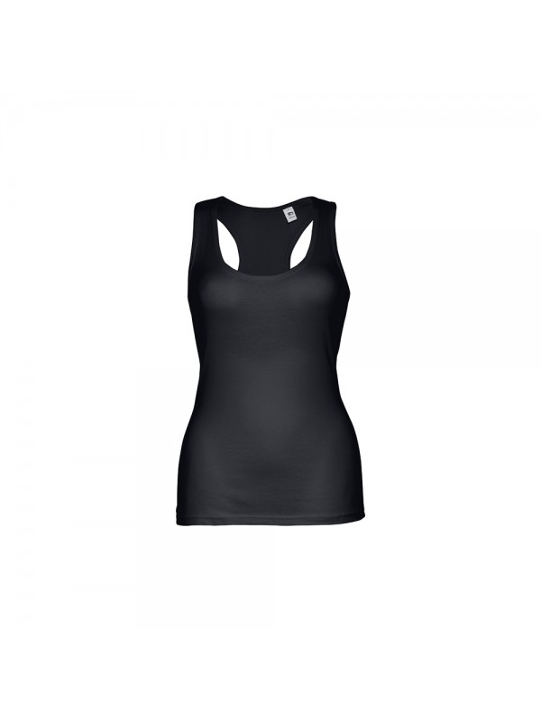 THC TIRANA. T-shirt da donna senza maniche in cotone - Nero THC TIRANA. T-shirt da donna senza maniche in cotone - Nero