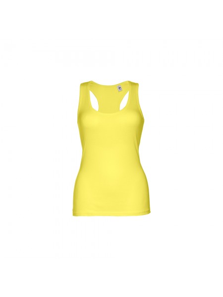 THC TIRANA. T-shirt da donna senza maniche in cotone - Giallo limone THC TIRANA. T-shirt da donna senza maniche in cotone - Giallo limone