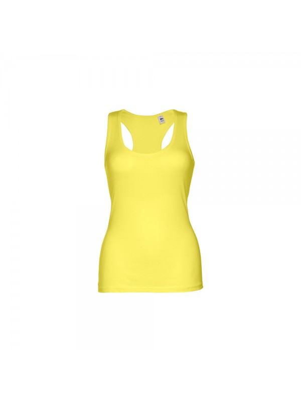 THC TIRANA. T-shirt da donna senza maniche in cotone - Giallo limone THC TIRANA. T-shirt da donna senza maniche in cotone - Giallo limone
