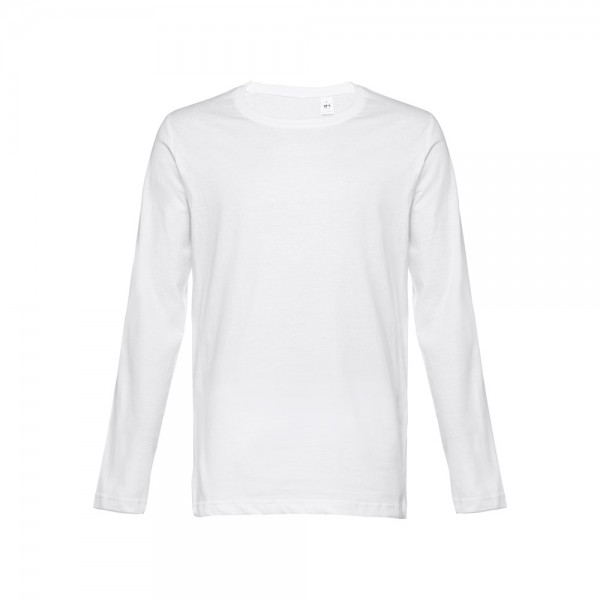 THC BUCHAREST WH. T-shirt da uomo in cotone a maniche lunghe - Bianco