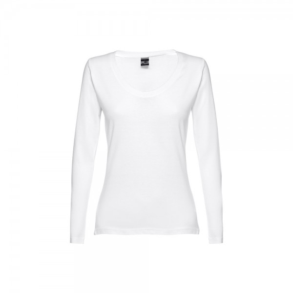THC BUCHAREST WOMEN WH. T-shirt da donna sfiancata a maniche lunghe - Bianco