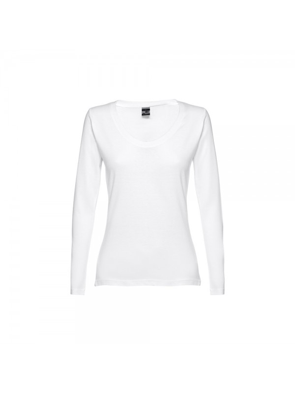 THC BUCHAREST WOMEN WH. T-shirt da donna sfiancata a maniche lunghe - Bianco THC BUCHAREST WOMEN WH. T-shirt da donna sfiancata a maniche lunghe - Bianco
