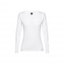 THC BUCHAREST WOMEN WH. T-shirt da donna sfiancata a maniche lunghe - Bianco