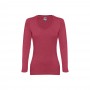 THC BUCHAREST WOMEN. T-shirt da donna sfiancata a maniche lunghe in cotone - Rosso mélange