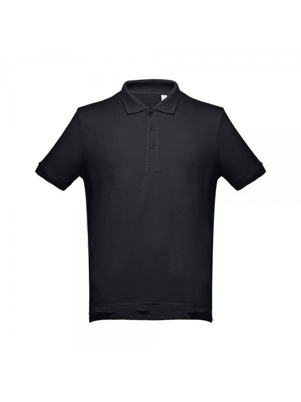 THC ADAM. Polo da uomo in cotone a maniche corte - Nero THC ADAM. Polo da uomo in cotone a maniche corte - Nero