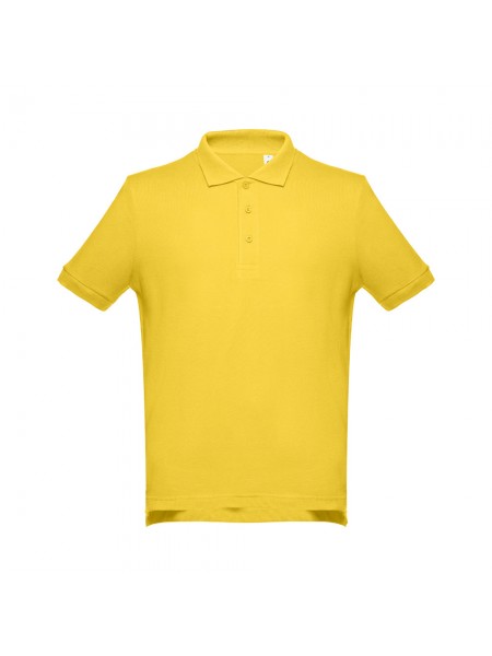 THC ADAM. Polo da uomo in cotone a maniche corte - Giallo THC ADAM. Polo da uomo in cotone a maniche corte - Giallo