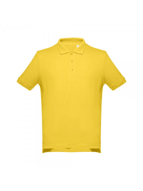 THC ADAM. Polo da uomo in cotone a maniche corte - Giallo THC ADAM. Polo da uomo in cotone a maniche corte - Giallo