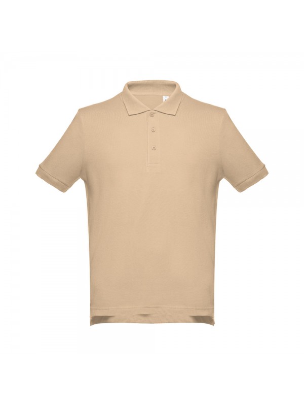 THC ADAM. Polo da uomo in cotone a maniche corte - Marrone chiaro THC ADAM. Polo da uomo in cotone a maniche corte - Marrone chiaro