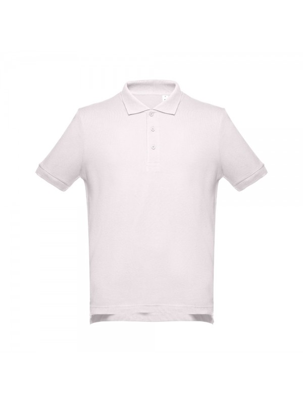 THC ADAM. Polo da uomo in cotone a maniche corte - Rosa pastello