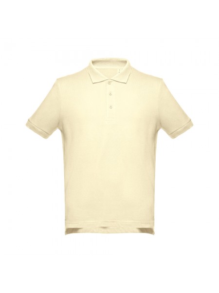THC ADAM. Polo da uomo in cotone a maniche corte - Giallo pastello