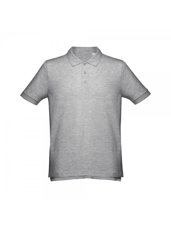 THC ADAM. Polo da uomo in cotone a maniche corte - Grigio chiaro mélange THC ADAM. Polo da uomo in cotone a maniche corte - Grigio chiaro mélange
