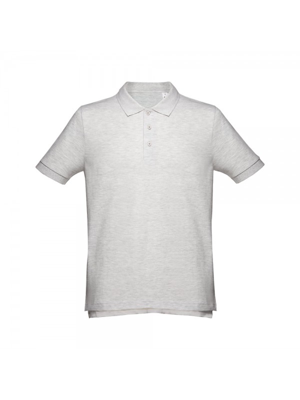 THC ADAM. Polo da uomo in cotone a maniche corte - Bianco mélange