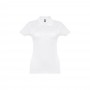 THC EVE WH. Polo da donna a maniche corte con cintura in cotone cardato - Bianco
