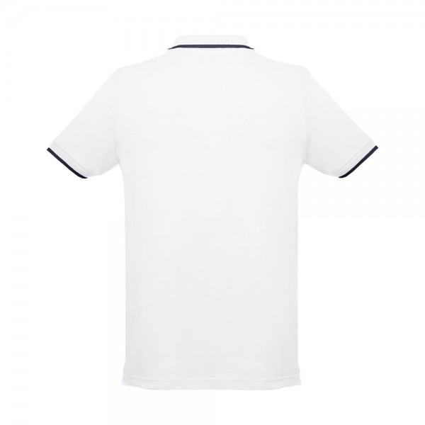 THC ROME WH. Polo da uomo in cotone bicolore. colore bianco - Bianco