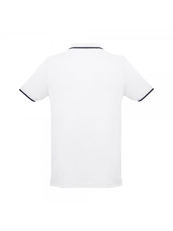 THC ROME WH. Polo da uomo in cotone bicolore. colore bianco - Bianco THC ROME WH. Polo da uomo in cotone bicolore. colore bianco - Bianco