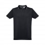 THC ROME. Polo da uomo in cotone bicolore - Nero