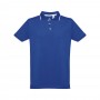 THC ROME. Polo da uomo in cotone bicolore - Blu reale