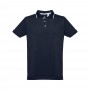 THC ROME. Polo da uomo in cotone bicolore - Blu scuro