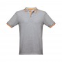 THC ROME. Polo da uomo in cotone bicolore - Grigio chiaro mélange