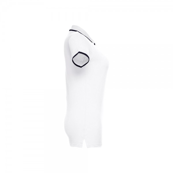 THC ROME WOMEN WH. Polo da donna in cotone bicolore - Bianco